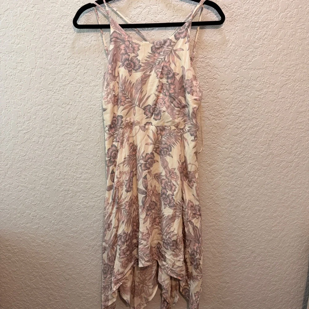 Paper Crane Floral Handkerchief Hem Sundress Small Boho Summer Strappy Back